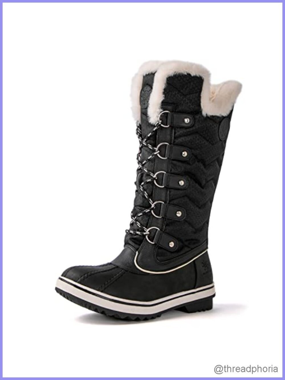 Women's Mid-Calf Snow Boots Faux Fur Lined Water Resistant Winter Boots